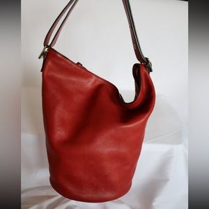 Red Coach Bucket Bag